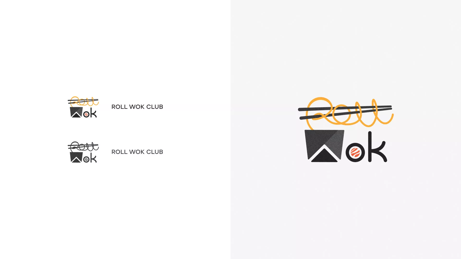Разработка логотипа суши-бара «Roll Wok Club» в Красноармейске