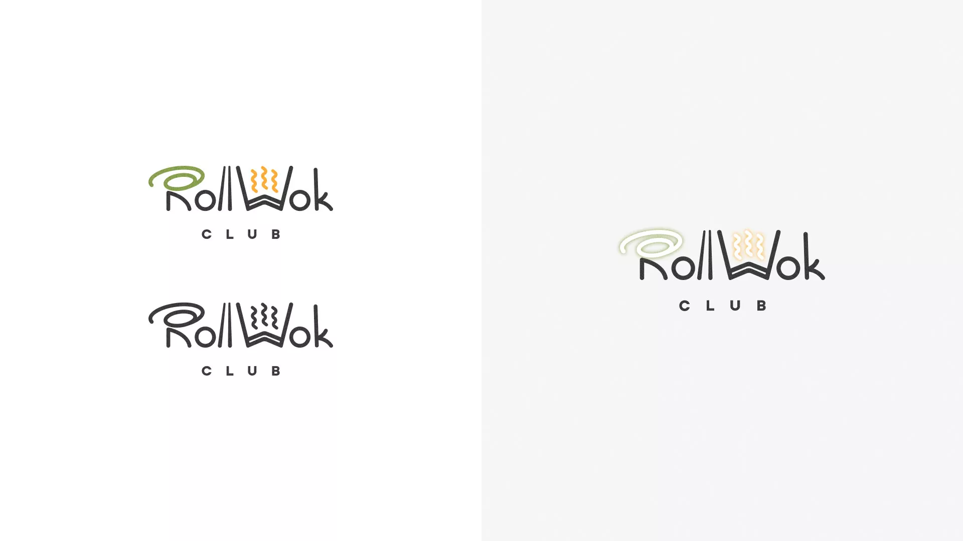 Разработка логотипа и фирменного стиля суши-бара «Roll Wok Club» в Красноармейске